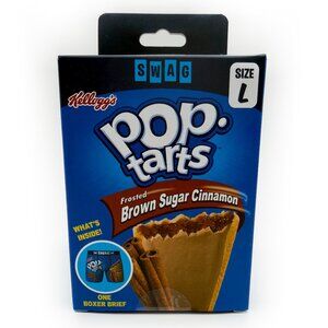 Pop-Tarts Brown Sugar Cinnamon Swag Boxer Briefs Mens Size Large Underwear Blue